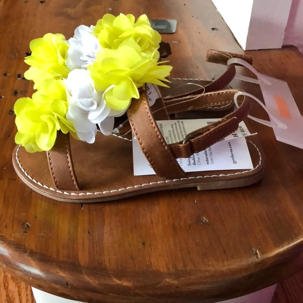 Yellow and white sandals